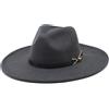 WOYUANSHA Cappelli Fedora per Donna Cappelli Jazz Uomo Panama Cappello da Chiesa Decorazione per Matrimonio Cappelli Eleganti 56-58Cm Grigio Scuro