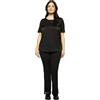 FIORELLA RUBINO: Blusa in Raso Curvy Size Nero Stagione Primavera Estate 2024.