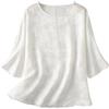 HAOLEI Maglietta Elegante Donna Lino Maglietta Donna Curvy Maglietta Donna a Manica 3/4 con Girocollo Tops Elegante Estiva Letterari Vintage Semplicità Blusa Abbigliamento Donna Offerta 2024 per L'Estate