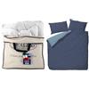 Molina 100% Piumino d'oca vergine SIBERIANO 5 punti calore ANTIALLERGICO matrimoniale articolo PERLA extra warm 250x220 + copripiumino double-face var. Turchese/BLU