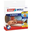 Tesa Moll P-Profile Seal - Gomma Sigillante per L'Isolamento degli Spazi tra Porte e Finestre - Marrone - 25 m x 9 mm x 5,5 mm