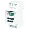 LogiLink ET0010 ET0010-DIN-Rail - Timer digitale con display LCD per commutare facilmente ad esempio neon, scaldabagno, lanterne, impianti di irrigazione, ecc.