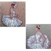 DRW Set di 2 quadri quadrati di tela con ballerine tonalità pastello 80x3x80 cm