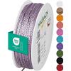 Halbach Seidenbänder Cordoncino premium (lavanda), larghezza 2 mm, lunghezza 50 m, prodotto in Germania e certificato Öko-Tex, cordoncino in raso lucido in acetato