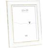 Deknudt Frames S221H3 - Cornice per Foto 15 x 20, Modello Basic, Legno, Colore: Bianco/ Nero