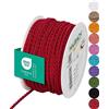 Halbach Seidenbänder Cordoncino di alta qualità (rosso), larghezza 4 mm, lunghezza 25 m, prodotto in Germania e certificato Öko-Tex, cordoncino in raso lucido in acetato