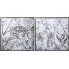DRW Set di 2 quadri quadrati con leopardo e cornice nera 80x3,5x80 cm