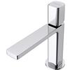 doporro Miscelatore Monocomando per Lavabo Bagno Senza Leva, Rubinetto con Flessibili Acqua Calda Fredda in Ottone Cromato H 19,6 cm WAO-7901