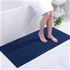 Homaxy - Tappeto da bagno in chenille, antiscivolo, lavabile, morbido, assorbente, per doccia e bagno - 60x120 cm, Blu marino