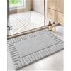 COLOR&GEOMETRY Tappeto Bagno Antiscivolo 40 x 60 cm, Tappeti Bagno Assorbente Lavabile, Tappeto Microfibra Morbido per Bagno, Doccia, Vasca da Bagno (Grigio Chiaro)