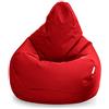 Loft 25 Sedia Gaming Bean Bag per Adulti | Seduta A Sacco per Esterni e Interni | Resistente all'Acqua Pouf | Puff Poltrona Sacco con Schienale (Bean Bag, Rosso)