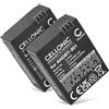 CELLONIC 2x Batteria compatibile con GoPro Hero 3, 3plus, AHDBT-201 | 1050mAh, 3.7V, Ioni di Litio per GoPro Hero 3 Black, Hero 3 Silver, AHDBT-301, AHDBT-302