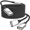 MOGOOD Cavo USB Splitter - Prolunga Cavo di Alimentazione per Ricarica/Trasferimento Dati Doppia Porta USB Extender Hub Adattatore Multiporta Dati Splitter per Laptop