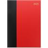 Letts of London Agenda 2025, formato A4, due pagine al giorno, colore: rosso/nero