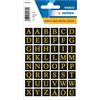 HERMA Adesivi con lettere dorate, 96 pezzi, 13 x 13 mm, autoadesivi, grandi, alfabeto, lettere adesive A-Z, in pellicola da incollare, nero