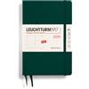 LEUCHTTURM1917 371017 Agenda settimanale 2025, Paperback B6+, copertina rigida, 12 mesi, a righe, verde foresta, inglese