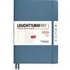 LEUCHTTURM1917 367786 agenda e taccuino settimanale Copertina morbida Media (A5) 2024, 12 mesi, Stone Blue, Inglese