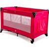 GIOJOY Lettino da Viaggio Comfort a 2 Livelli Pieghevole con Borsa, Rosso - 74x65x125 cm