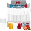 G.M. DISTRIBUZIONE 100 Bicchieri Monouso da 120 Ml in Plastica Trasparente PS, Bicchieri Usa e Getta per Caffè, Liquori, Amari, Vino, Superalcolici, Bicchieri Multiuso Monouso per Bar e Lounge Bar