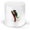WD Lifestyle - Bicchiere in Vetro Borosilicato 250ml con Soggetto in Vetro Colorato Interno (Geco)