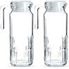 KADAX Caraffa per acqua, 24 x 12 x 9 cm, in vetro con coperchio in plastica, 1 l, con manico robusto, brocca in vetro per acqua, limonata, tè freddo, brocca d'acqua (rettangoli, set da 2 pezzi)