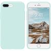 Generico Cover in Silicone Liquido compatibile per iPhone iPhone 7 Plus/iPhone 8 Plus Custodia in Gomma Gel Morbida,anti importe con fodera in microfibra all'interno verde (Turchese)