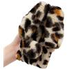LCHDA Protettiva Cover per Samsung Galaxy A40 TPU Morbido Peluche Artificiale Coniglietto con Orecchie Coda Soffici Villi Pelliccia Peloso Carino Palla Inverno Custodia per Galaxy A40-Leopardo Beige