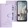 EuoDuo compatibile con Motorola Moto G52 4G / G82 5G Cover Portafoglio in Pelle PU Disegni Gattino Carino Custodia Libretto con Porta Carte Flip Magnetica Caso - Viola