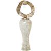 DRW Vaso in vetro con coperchio fisso in alluminio dorato 26x26x102 cm