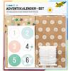 Folia Nature 9396 - Calendario dell'Avvento con 24 Sacchetti di Carta per Alimenti, 10 x 17,5 x 5,5 cm, 7 m di Corda e Adesivi numerati