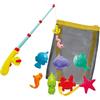 Simba 107796069 - Canna da Pesca con Funzione Automatica, 39 cm, 7 Animali marini e 1 Esca, in Tasca a Rete, Pesca, Giocattolo da Bagno