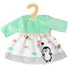 Heless 2124 - Vestito per bambole a pois pinguino in morbido velours e stampa pinguino, misura 35-45 cm