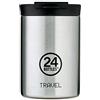 24Bottles TravelTumbler- Tazza Termica Caffe, Te, Bevande Acciaio Inox da Viaggio 350ml, Termos Caffè 100%Ermetico, Thermos 6hHot/24hCold, Borraccia Termica Mug Ecologica Design Italiano Brushed Steel
