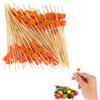 Spldsun 100 Pezzi Stuzzicadenti Cocktail Bastoncini, Stuzzicadenti Cocktail, Rosso Bastoncini Legno con Cuori 12 cm Lunghi, per Frutta, Feste, Dessert, Insalata, Cocktail per Decorazioni (Arancia)