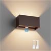 Klighten 1PCS LED Lampada da Parete Interno/Esterno con Sensore di Movimento, con Sorgente Luminosa Sostituibile Lampadina G9, 3000K Angolo del Fascio Regolabile Applique Esterno (Bronzo)