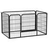 Outsunny PawHut Recinto per Cani di Piccoli Taglia da Interno ed Esterno, Recinzione per Animali Domestici con Rete 6 pz in Acciaio e Metallo, 125x80x70 cm, Nero