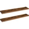 HOOBRO Set di 2 Mensole da Muro Sospese, Robuste Mensole da Parete, con Supporto Nascosto, 120 cm, per Bagno, Camera da Letto, Cucina, Ufficio, Soggiorno, Marrone Vintage EBF120BJP201