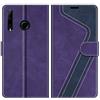 MOBESV Custodia per Huawei P Smart Plus 2019, Cover a Libro Magnetica Custodia in Pelle per Huawei P Smart Plus 2019 / Honor 20 Lite, Viola/Blu Scuro