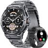 LIGE Smartwatch Orologio Uomo, 1,43 Amoled Schermo Tattile, Fitness Tracker con Frequenza Cardiaca, Pressione Sanguigna,100+ modalità Sport, Pedometro, Smart Watch per Android iOS, Nero