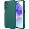 BORYA Silicone Cover per Samsung Galaxy A55 5G, Morbida Setoso Tocco Ultra Sottile Antiurto Custodia, Elegante Antigraffio Premio TPU Caso con Fodera Microfibra. Verde Scuro