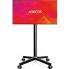 AOKCOS Carrello Porta TV con Ruote & 12° Inclinabile per 32-65 Pollici, Design Senza Viti Supporto TV da Pavimento Altezza Regolabile, Porta TV da Terra Mobile Max VESA 400x400mm Portata 40kg