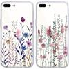 Coiwxmoi 2 Pezzi Cover per iPhone 8 Plus/iPhone 7 Plus con Disegni Fiore Motivo 5,5, Ultra Sottile Morbida Trasparente Silicone TPU Custodia per iPhone 8 Plus Antiurto Antigraffio Protettiva Case