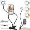 Retoo Ring Light con Supporto per Telefono LED da 4 pollici per selfie con treppiede e supporto per cellulare, luce ad anello per fotocamera con 3 modalità e 10 luminosità, dimmerabile, fotografia