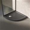 Parama Piatto doccia 80x80 semicircolare bordato effetto pietra nero in acrilico altezza slim | Petra