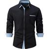Generic Tuniche di lino da uomo UK Camicetta da uomo estiva in chiffon top con scollo a V top a tunica da uomo Plus Size Camicette di lino casual da uomo Camicette di lino per uomo Camicia in lino a maniche
