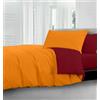 HomeLife Trapunta Invernale Matrimoniale Made in Italy | Piumoni matrimoniali Invernali ideale come Trapunta Autunnale Matrimoniale | Piumone Matrimoniale Invernale Caldo 260X260, Bordeaux/Arancio