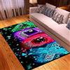 PEIHUODAN Tappeto Colori Gaming Pavimento Moderno Tappeto Salotto Gamer Tappeto Bambini Ragazzo Camera Da Letto Home Pelo Corto Lavabile Grande Antiscivolo Gioco Morbido Tappetino (rosso blu,80x160 cm)