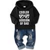 Amissz Completo Bambino Neonato, Bimbo Neonati Vestiti per Neonato Tuta Manica Lunga Lettera Stampata Maglietta Top + Pantaloni in Jeans Set Bianco 4-5 anni