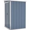 vidaXL Capanno Giardino a Parete Grigio 118x100x178 cm Acciaio Zincato