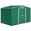Outsunny Casetta da Giardino 4.9 m² con Fondazione, 4 Prese d'Aria e 2 Porte Scorrevoli, Capanno Porta Attrezzi in Lamiera d'Acciaio, 277x195x192 cm, Verde Scuro